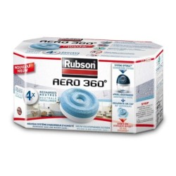 Lot de 4 recharges tablette pour absorbeur d'humidité, RUBSON Aéro 360°, 20 m²