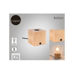 Lampe  BOKKEN E27 H10, E27 bois, INSPIRE