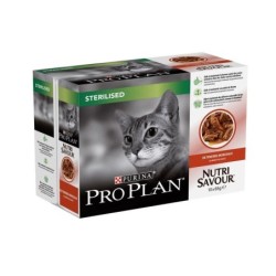 Patée pour chat stérilisé au bœuf Nutri Savour, PURINA, 10 x 85 g