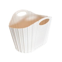 Panier à linge en polypropylène Cottage ,SENSEA, 40L l.54 X H.39 X P.37.5 cm beige