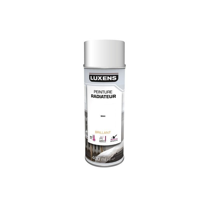 Peinture aérosol Radiateur LUXENS blanc brillant 400 ml