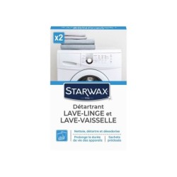 Lot de 2 nettoyant détartrant lave-linge et lave-vaisselle, STARWAX, 75 g