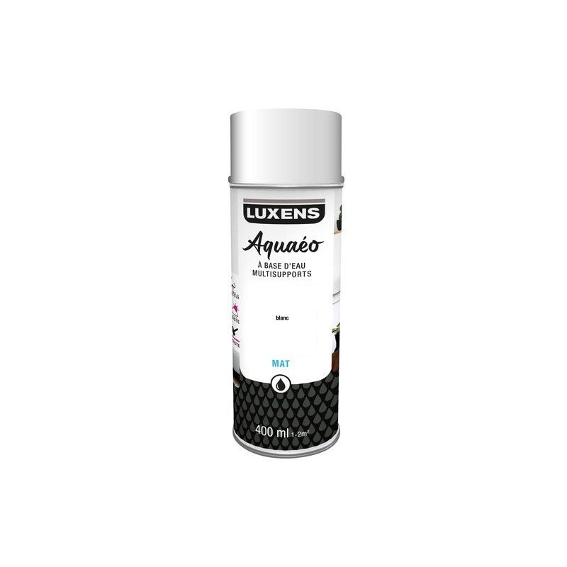 Peinture aérosol Aquaeo LUXENS blanc mat 400 ml