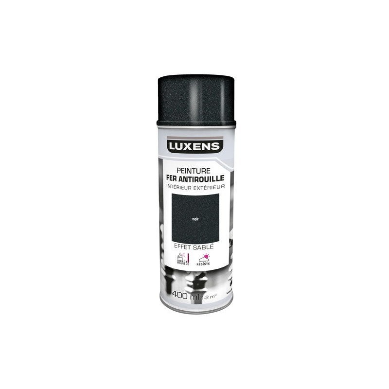 Peinture aerosol LUXENS noir mat 400 ml