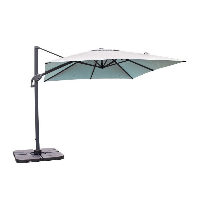 Parasol déporté carré DCB GARDEN Sevilla, L.250 x l.250 cm, gris