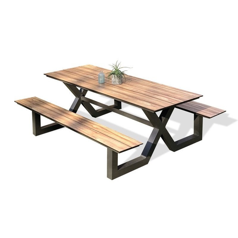 Table rectangulaire DCB GARDEN Vancouver, 8 personnes, gris/argent