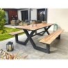 Table rectangulaire DCB GARDEN Vancouver, 8 personnes, gris/argent