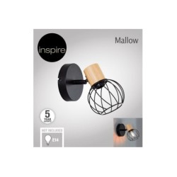 Spot INSPIRE Mallow, métal noir naturel E14