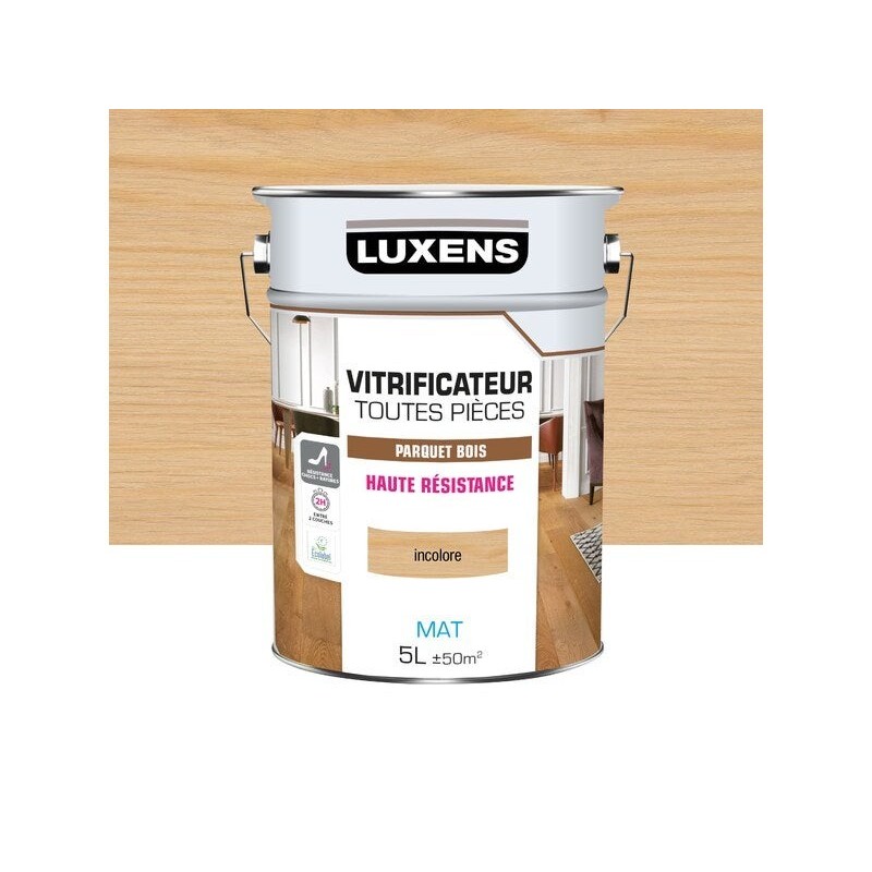 Vitrificateur parquet Haute resistance LUXENS, incolore mat, 5 l