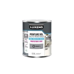 Peinture pour sol garage béton et carrelage haute resistance, LUXENS, 0.5 L granit 3 satiné