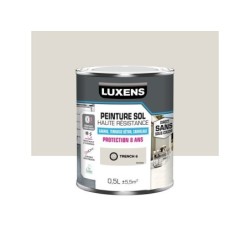 Peinture pour sol garage béton et carrelage haute resistance, LUXENS, 0.5 L trench 6 satiné