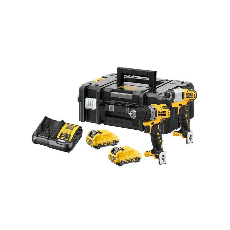 Perceuse + Visseuse à choc sans fil DEWALT + 2 batteries 3Ah + Coffret TSTAK