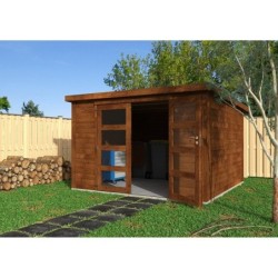 Abri de jardin bois KUMA AXESS+ CONTACT Ep. 28 mm, 10.91 m² LDD