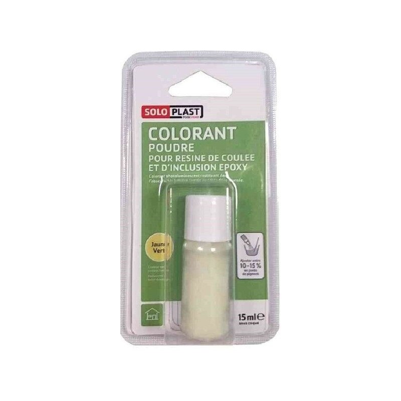 Colorant pour résine époxy en poudre SOLOPLAST 15ml jaune vert