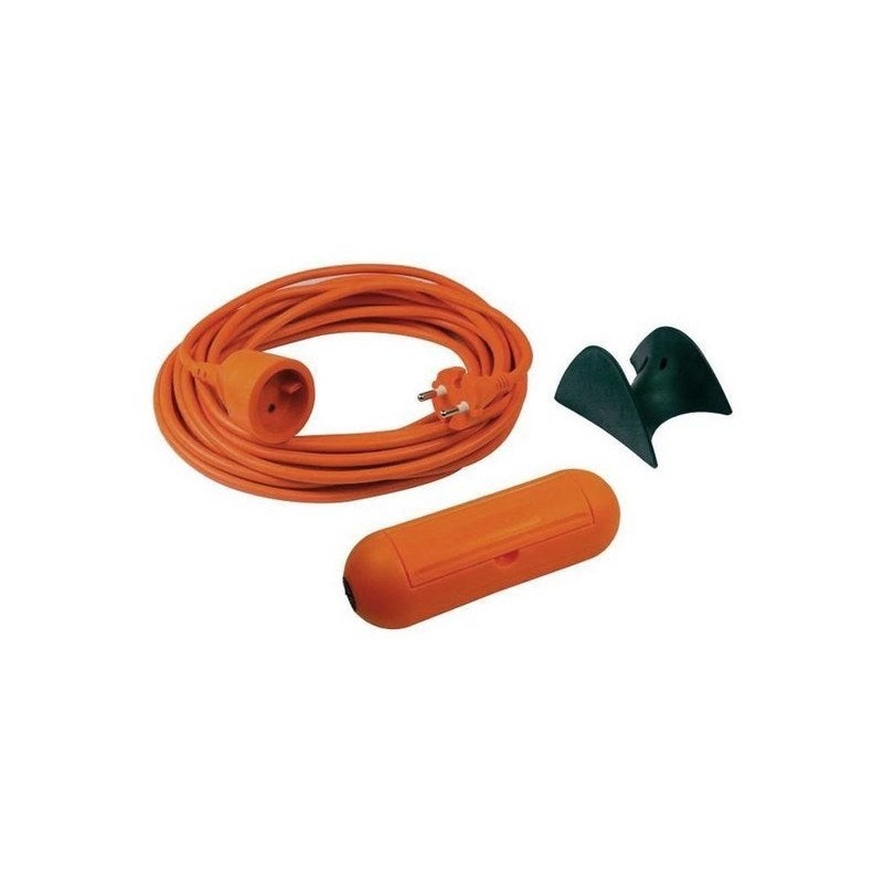 Prolongateur de jardin h05vv-f, 2 x 1.5 mm², 25m + boite étanche + support