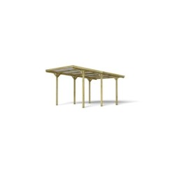 Carport bois 1 voiture, 14.2 m2