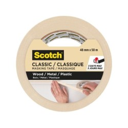 Ruban de masquage SCOTCH l.48 mm x L.50 m lignes droites