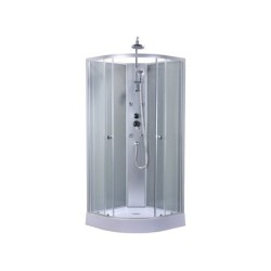 Cabine de douche 1/4 de cercle, L.85 x l.85 cm, verre transparent, Dado