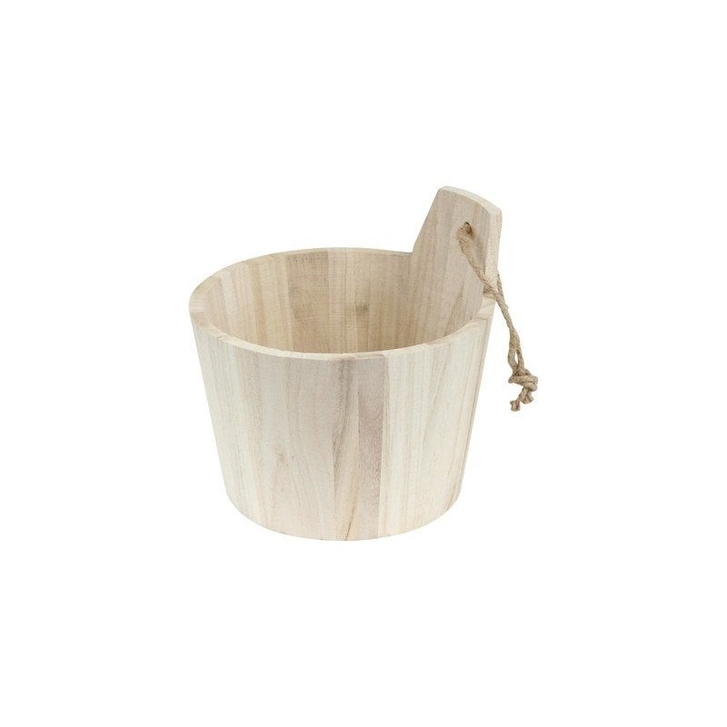 Panier à rangement en bois naturel Oslo, H.16.5 x l.16 cm beige / pin naturel