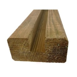 Demi Poteau bois carré naturel 1R22  Classe 4, l.4.5 x P.9 x H.240 cm