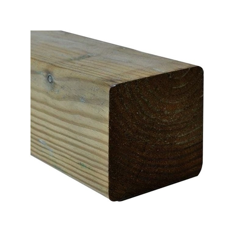 Poteau bois carré naturel Classe 4, l.9 x P.9 x H.240 cm