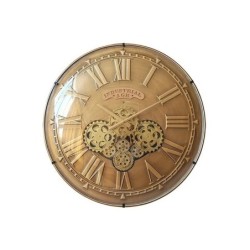 Horloge en métal avec mécanisme, diam.60 cm, doré