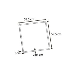 Lot de 2 panneaux LED à encastrer, 59,5 x 59,5 cm, blanc neutre