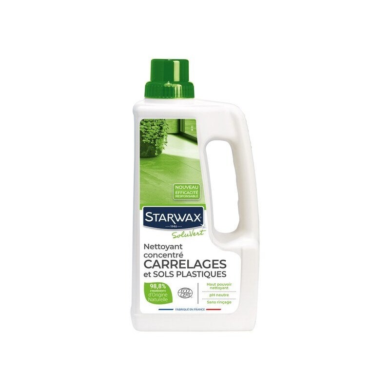 Nettoyant concentre carrelage/plastiq starwax soluvert ecodetergent 1l