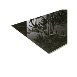 Dalle murale PVC sans bois noir brillant ARTENS, L.70 x l.40 cm, Ep.4.2 mm