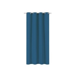 Rideau occultant aspect velours, Annalise bleu l.140 x H.280 cm