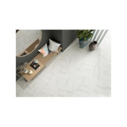 Carrelage sol / mur effet marbre blanc Samos 2 l.33.3 x L.33.3 cm