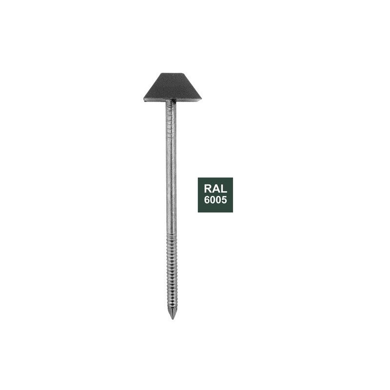 Lot De 100 Pointes Annelées, Bol-Fixations Tête Diamant Verte, 3.1 X 70 Mm