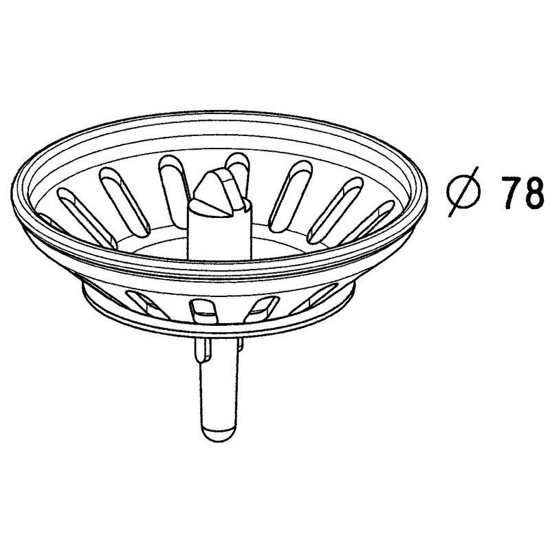Panier pour bonde d'évier en inox diam.  80 mm