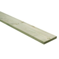 Planche sapin (épicéa) traité, raboté, 25x197 mm, long 4 m, choix 2, classe 3