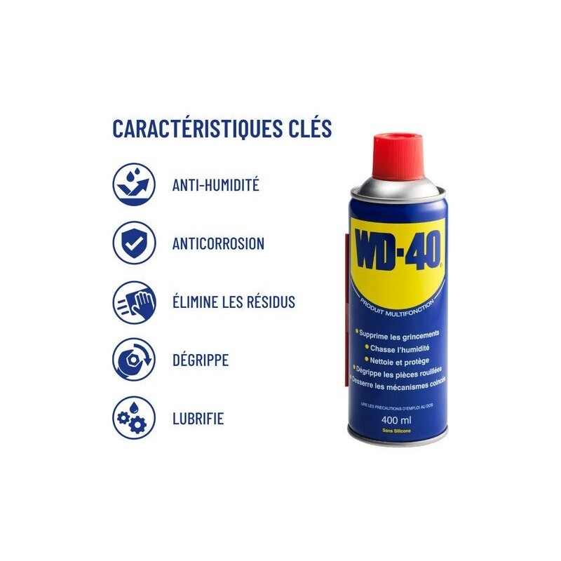 Lubrifiant multifonction en aérosol, WD-40, 400 ml