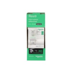 Interrupteur différentiel embrochable 30mA 63A type AC Resi9 XE, SCHNEIDER ELECTRIC