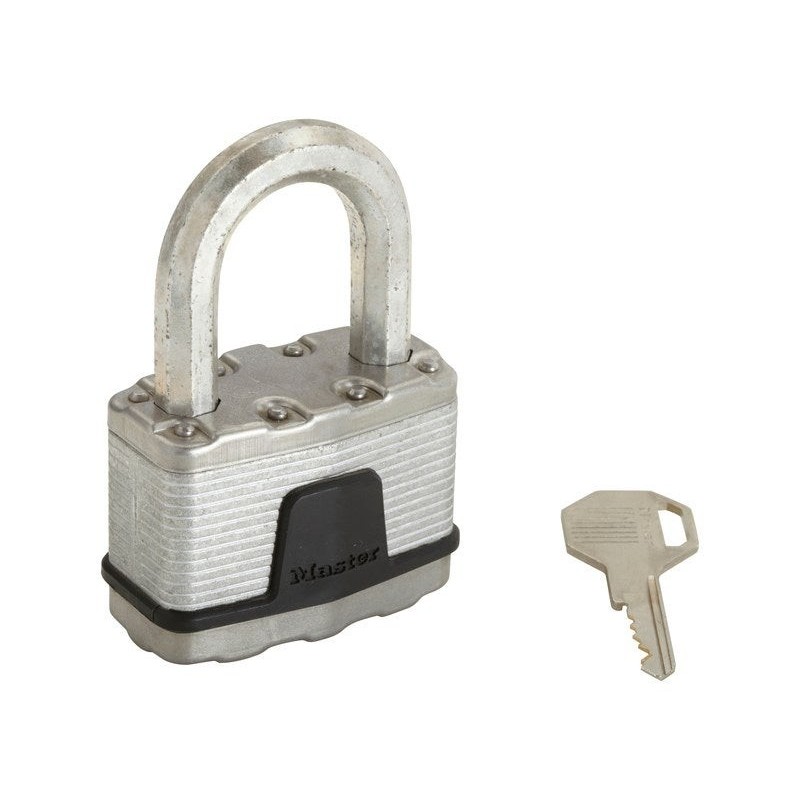 Cadenas à clé en acier laminé, MASTER LOCK, l.64 mm