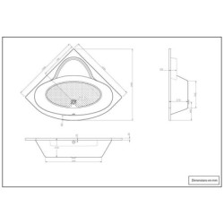 Baignoire d'angle L.135x l.135 cm, blanc Nerea