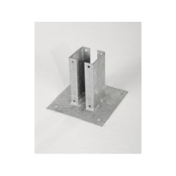 Support à fixer acier gris, H.15 x l.7 x P.7 cm