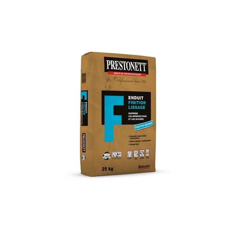 Enduit de lissage en poudre, F PRESTONETT, 25 kg