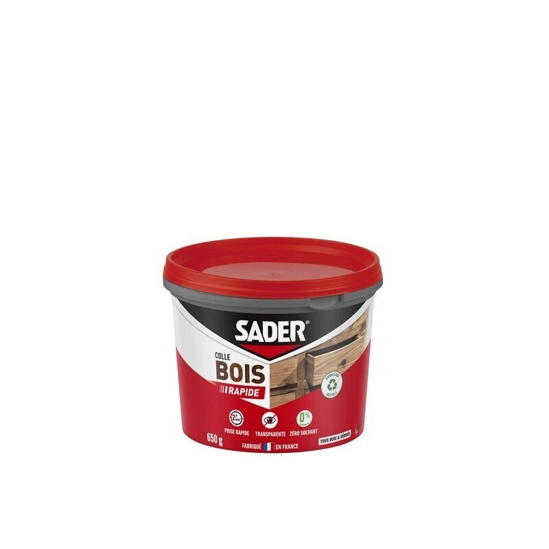 Colle d'assemblage vinyl bois interieur sech.rapid sader tr seau 650g