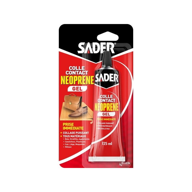 Colle d'assemblage contact neoprene gel sader beige tube 125ml