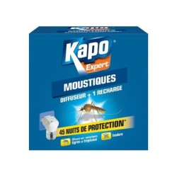 Insecticide Diffuseur Liquide Et 1 Recharge Moustiques Kapo, 33 Ml