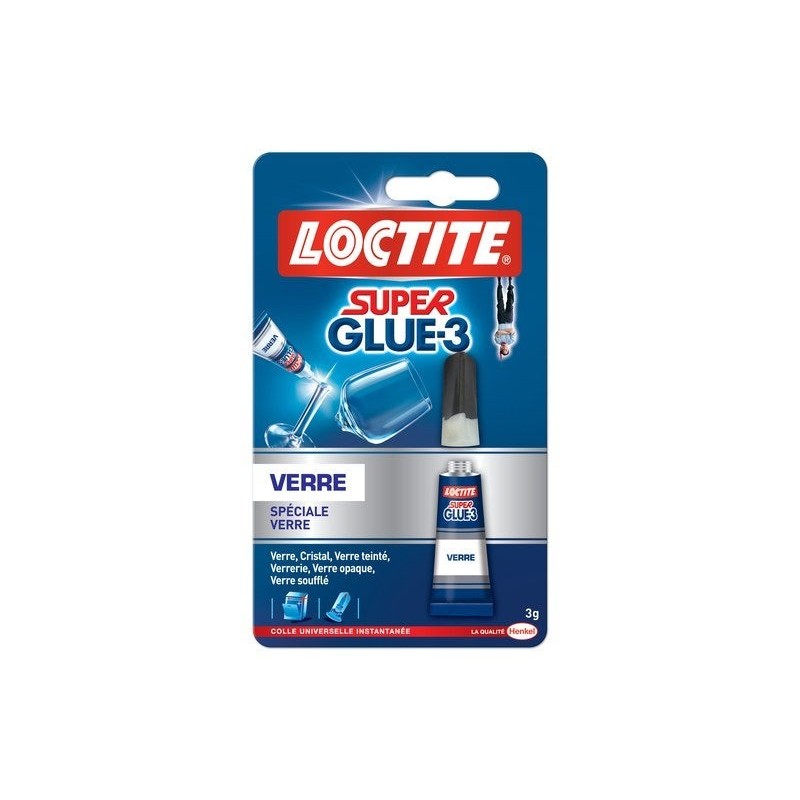 Colle de reparation loctite superglue-3 verre tube 3g