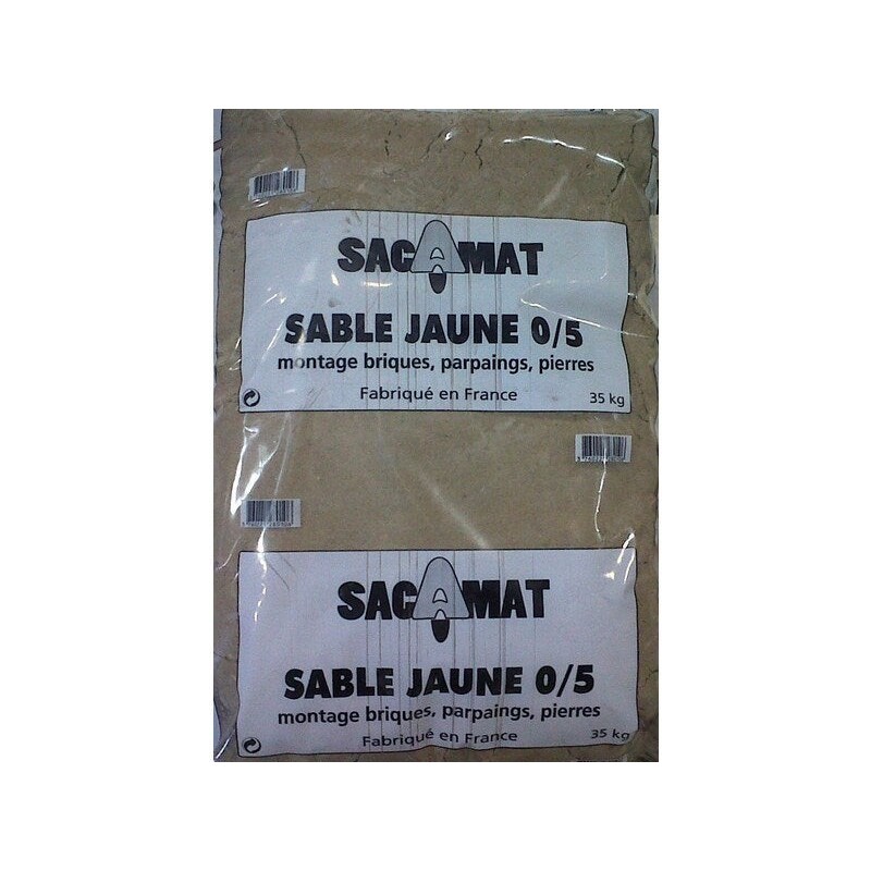 Sable jaune 0/5 en sac 35 Kg