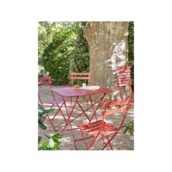 Table de jardin FERMOB Bistro rectangulaire rouge 2 personnes