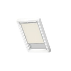 Store fenêtre de toit VELUX occultant manuel beige DKL SK06, cadre gris