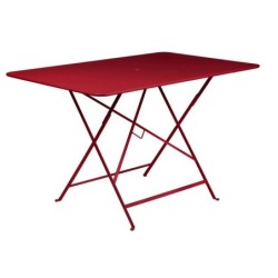 Table de jardin FERMOB Bistro rectangulaire rouge 6 personnes