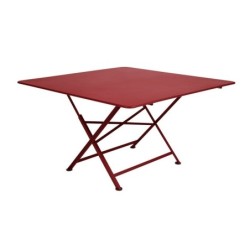 Table de jardin FERMOB Cargo carré rouge 8 personnes