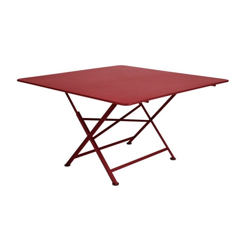 Table de jardin FERMOB Cargo carré rouge 8 personnes